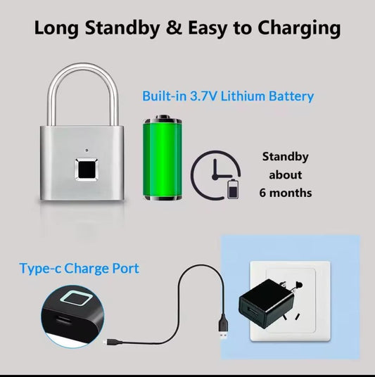 Smart Fingerprint Padlock- Keyless Biometric Lock